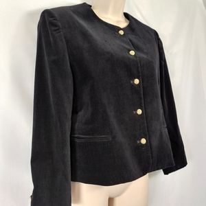 Vintage‎ black velvet blazer shoukder pads Summit Hill